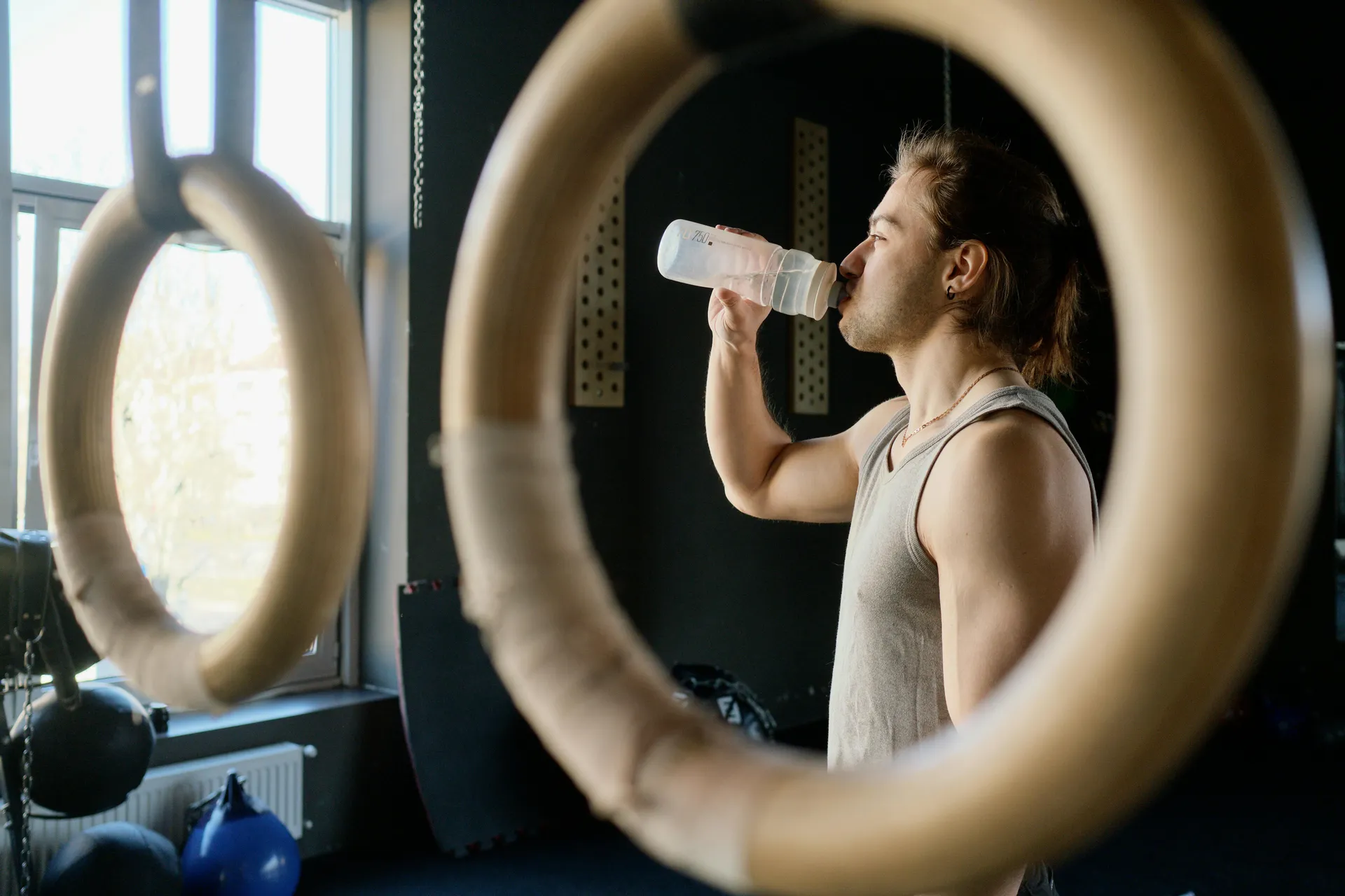 Person drinking water