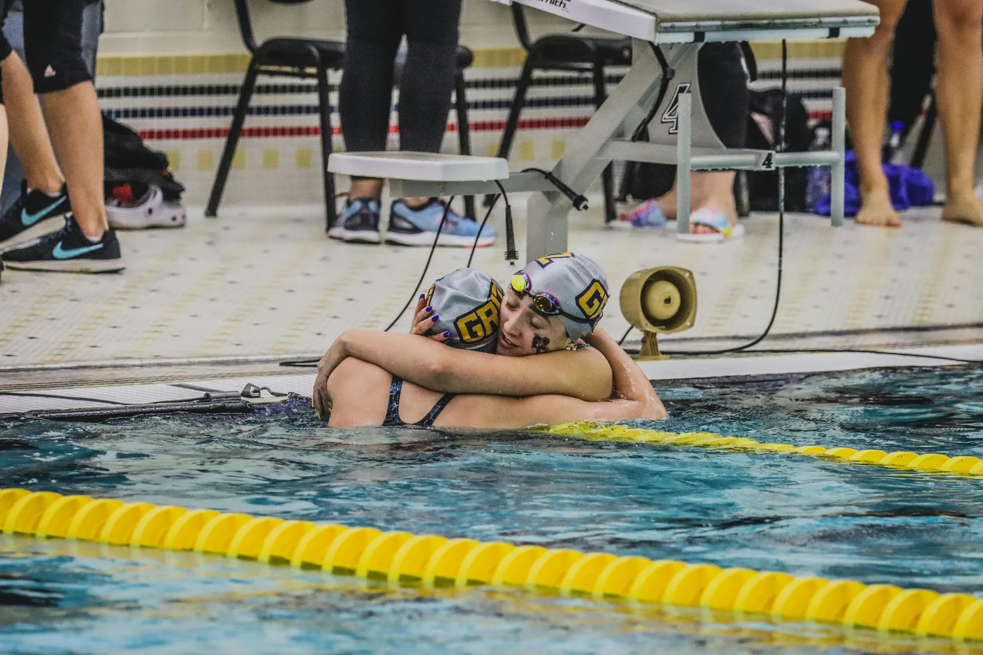 Celebratory swimmers