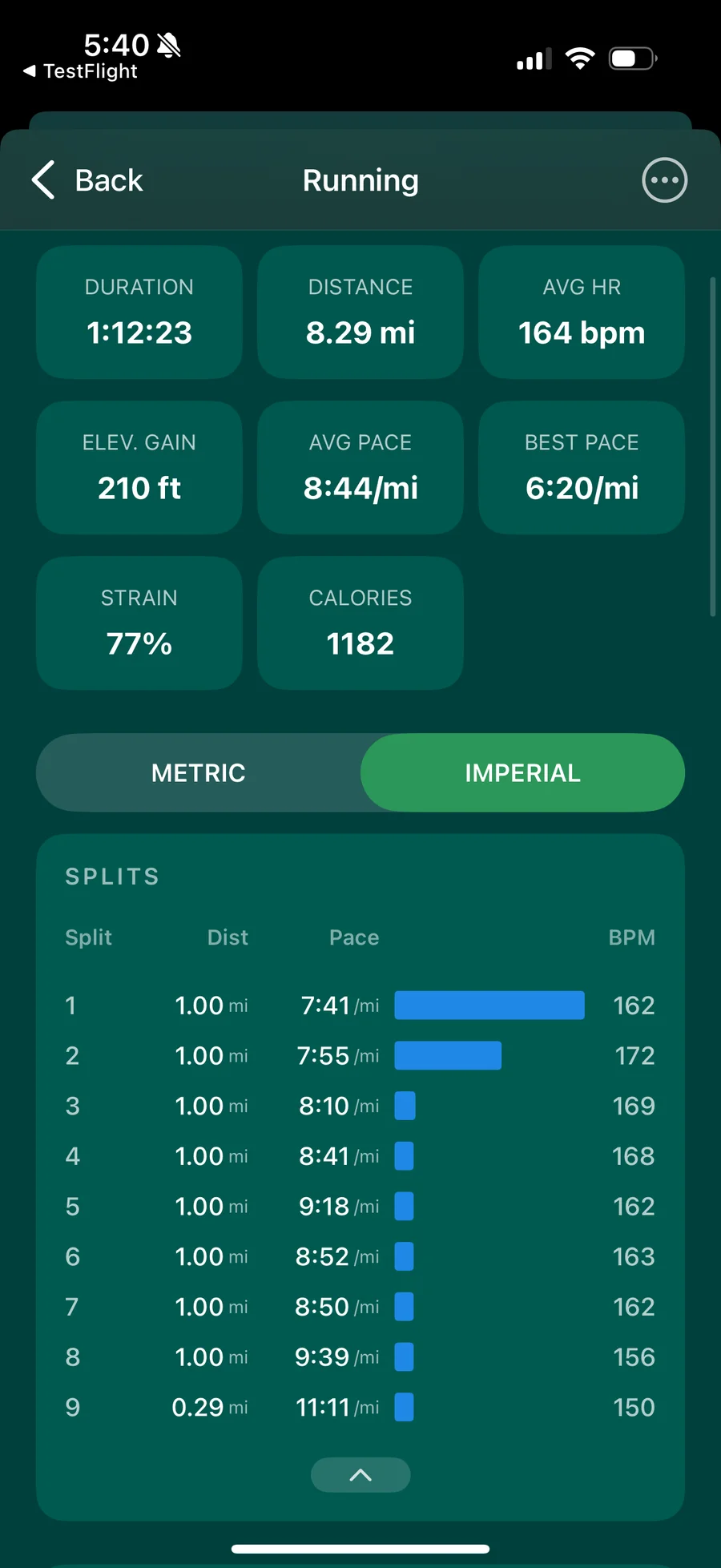 Run detail